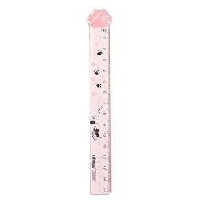 straight ruler 1pc cute cartoon cats claw ruler painting plastic rulers portable scale ruler measuring ruler stationery office school supplies(pink)