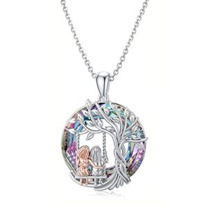 jewenice sister bestfriend girlfriends necklace tree of life with shining crystal sweet female friendship jewelry gift