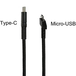 ODIER 4.9Ft USB Type-C Charging Cable for Razer Naga Pro 20000 DPI/DeathAdder V2 pro/Basilisk/Viper Hyperspeed Lightest Cyberpunk 2077 Ultimate Gaming Mouse USB-C to Micro-USB Cable