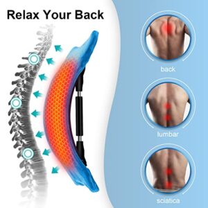 Back Stretcher with Detachable Heating Pad, Multi-Level Adjustable Timing Heat Therapy Back Cracker for Upper & Lower Back Pain Relief for Herniated Disc, Sciatica, Scoliosis