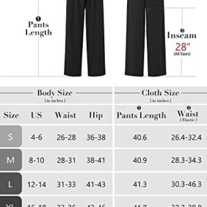 Heymoments Women's Wide Leg Lounge Pants with Pockets Coral Large Lightweight High Waisted Adjustable Tie Knot Loose Comfy Casual Trousers