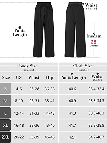 Heymoments Women's Wide Leg Lounge Pants with Pockets Coral Large Lightweight High Waisted Adjustable Tie Knot Loose Comfy Casual Trousers