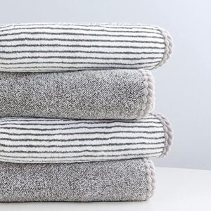 Kissvian 2 Pack Microfiber Hand Bath Towel Set, Bamboo Fibre Coral Velvet Bathroom Towels with Hanging Loop, Soft and Absorbent Washcloths for Hand Face Bath Spa Yoga Fitness, Size 13.4" x 30"