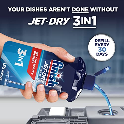 Bundle of Finish Jet-Dry Rinse Aid, Dishwasher Rinse Agent and Drying Agent, 23 fl oz, Packaging may vary + Finish Dishwasher Cleaner - Liquid Fresh 4x8.45 oz.