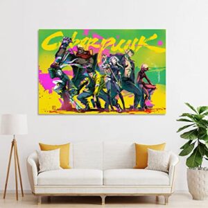 Fotuven Cyber-Punk Edgerunners Anime Aesthetic Poster Decorative Painting Canvas Wall Art Living Room Posters Bedroom Painting 12x18inch(30x45cm)