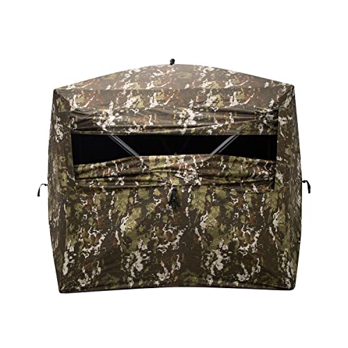 Barronett Blinds Wide Side 95, Portable Hunting Blind, Side-by-Side Hub Blind, Huge Interior, Panoramic Shooting Window, 2-Person, Crater™ Harvest, 75” x 79” x 95”, WS95CH