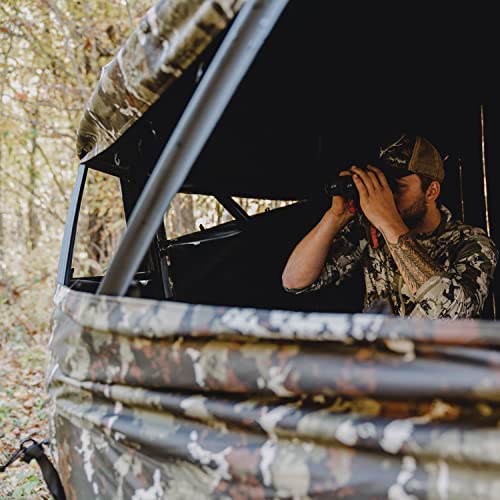 Barronett Blinds Wide Side 95, Portable Hunting Blind, Side-by-Side Hub Blind, Huge Interior, Panoramic Shooting Window, 2-Person, Crater™ Harvest, 75” x 79” x 95”, WS95CH