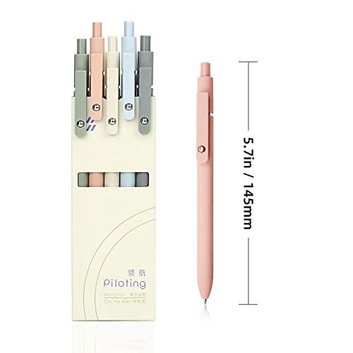 YOXMJDB Gel Pens, 5 Pcs 0.5mm Fine Point Smooth Writing Pens Japanese Cute Pens, High-End Series Black Ink Pens for Journaling Note Taking, School Office Supplies for Women Men (5 Pcs Morandi)