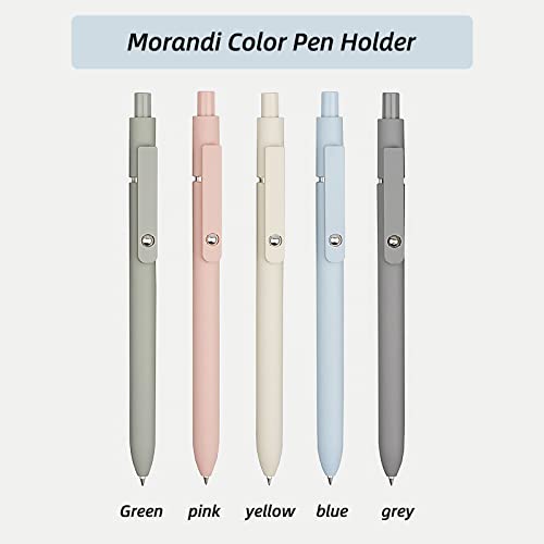 YOXMJDB Gel Pens, 5 Pcs 0.5mm Fine Point Smooth Writing Pens Japanese Cute Pens, High-End Series Black Ink Pens for Journaling Note Taking, School Office Supplies for Women Men (5 Pcs Morandi)