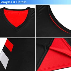 KXK Men's Blank Reversible Basketball Jersey Team Uniform Athletic Hip Hop Basketball Shirts S-4XL Red/Black