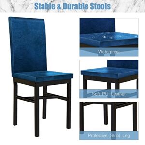 Sesslife 5 Piece Dining Table Set for 4, Kitchen Table and Chairs for 4, Dining Table Furniture Set for Kitchen, Dining Room, Dinette, Breakfast Nook, Blue