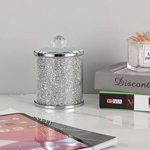 JUXYES Sparkle Glass Crushed Diamonds Canister for Sugar Coffee Tea, Luxurious Diamond Style Storage Containers Sets with Lids Decorative Storage Jar for Kitchen Counter Dining Room