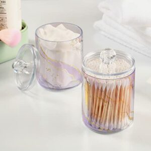 SUABO Plastic Jars with Lids,Purple Marbled Alcohol Ink 01Storage Containers Wide Mouth Airtight Canister Jar for Kitchen Bathroom Farmhouse Makeup Countertop Household,Set 4
