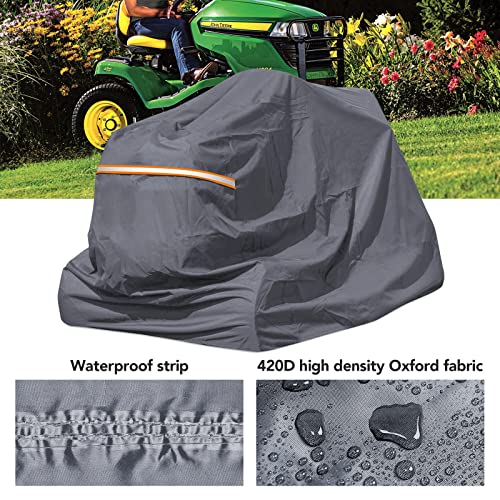 XYZCTEM Riding Lawn Mower Cover,Tractor Cover Fits Decks up to 54", Heavy Duty 420D Polyester Oxford Waterproof,Durable, UV, Water Resistant Covers for Your Rider Garden Tractor(Grey,72"L x 54"W x 46"H)