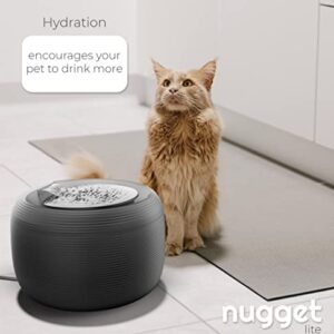 Nugget Lite Pet Water Fountain | 2.5 L Drinking Fountain for Cats and Dogs (Black)