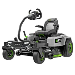 ego power+ zt4205s 42-inch 56-volt lithium-ion cordless zero turn radius mower with e-steer™ technology with (4) 12.0ah batteries and charger included