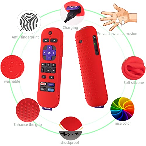 Silicone Cover for Roku Ultra 2022 Remote Roku Voice Remote Pro Silicone Remote Case, Shockproof Durable Silicone Cover with Lanyard (Mint)