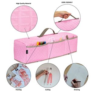 Ginsco Dust Cover Compatible with Cricut Explore Air 2, Cricut Maker 3, Cricut Explore 3, Cover with 3 Front Pockets for Accessories Supplies Tools Pens Pink