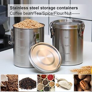 Zopeal 6 Pack 34 Oz Stainless Steel Canisters Set Stainless Steel Airtight Food Storage Containers Metal Containers with Lids Sealed for Tea Coffee Sugar Flour Baking Pantry Kitchen Counter (34 oz)