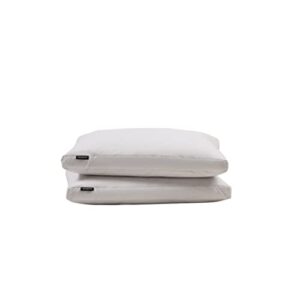 beautyrest microfiber medium firm 2-inch gusset feather 2 pack bed pillows, king (u.s. standard), white 2 count