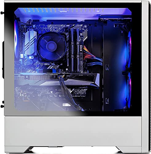 Skytech Gaming Blaze Gaming PC Desktop – AMD Ryzen 5 5600G 3.9 GHz, NVIDIA RTX 3060, 500GB NVME SSD, 16GB DDR4 RAM 3200, 600W Gold PSU, 11AC Wi-Fi, Windows 11 Home 64-bit