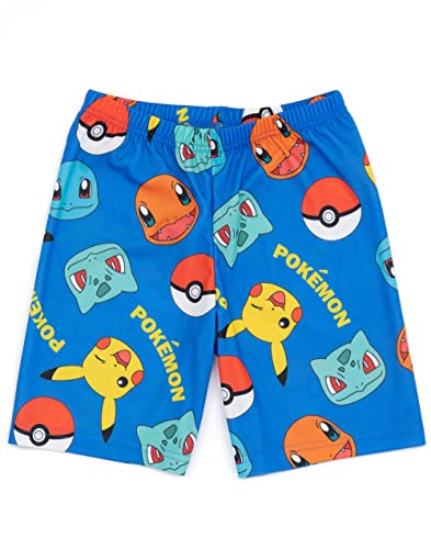 Pokemon Boys 2 Pack Pyjamas Kids Pikachu Bulbasaur Charmander Squirtle T-Shirts Shorts Set Sleepwear Multicolor