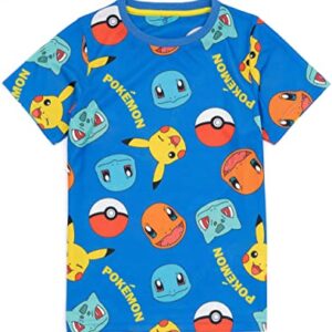 Pokemon Boys 2 Pack Pyjamas Kids Pikachu Bulbasaur Charmander Squirtle T-Shirts Shorts Set Sleepwear Multicolor