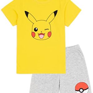 Pokemon Boys 2 Pack Pyjamas Kids Pikachu Bulbasaur Charmander Squirtle T-Shirts Shorts Set Sleepwear Multicolor