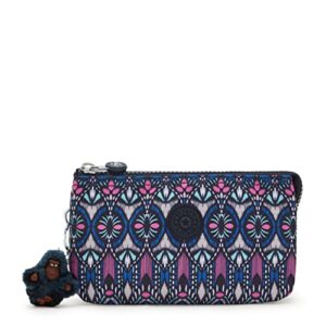kipling women's creativity large pouch, versatile cosmetics kit, lightweight nylon travel organizer, glorious day