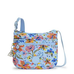 kipling women’s arto crossbody, lightweight everyday purse, casual nylon shoulder bag, wild flowers