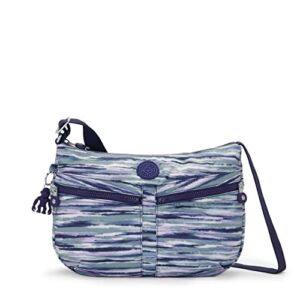 kipling women’s izellah crossbody, super light everyday purse, nylon shoulder bag, brush stripes