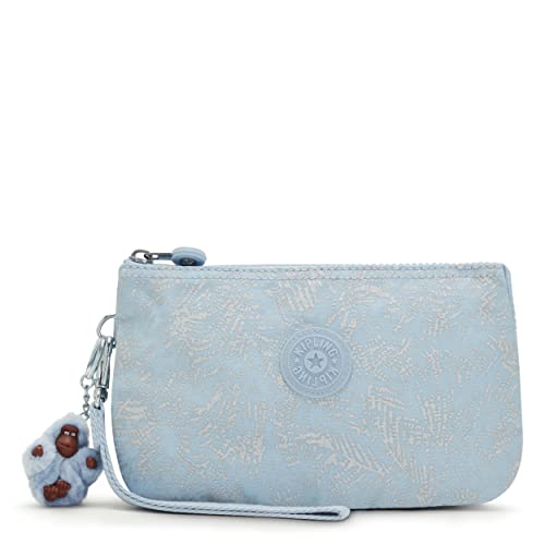 Kipling Women's Creativity Extra Large Wristlet, Versatile Cosmetics Kit, Lightweight Nylon Travel Organizer Wallet, Glistening Floral