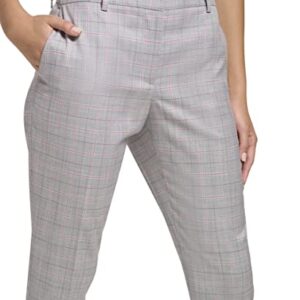 DKNY Women's Casual Pockets Frontfly Pant, Grey/Pomegranate