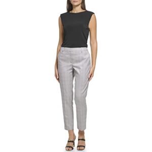 DKNY Women's Casual Pockets Frontfly Pant, Grey/Pomegranate