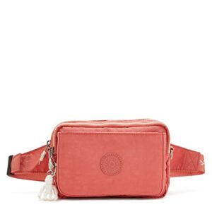 kipling women's abanu multi crossbody bag, lightweight, adjustable nylon waist pack, vintage pink