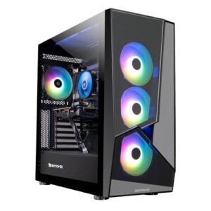 iBUYPOWER SlateMR Gaming PC Computer Desktop SlateMR 2150V2 (Intel Core i5 12400F 2.5 GHz, GeForce GTX 1650 4GB, 8 GB DDR4 RAM, 500 GB NVMe SSD, WiFi Ready, Windows 11 Home),Black