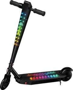 razor sonic glow black electric scooter with led lights and bluetooth wireless speaker, (13112110)