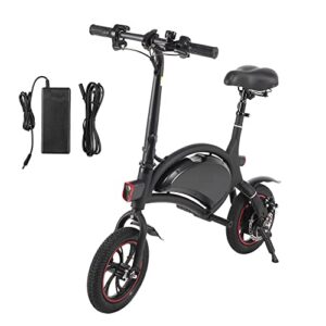 winado foldable electric bike for adults & teens, 12'' wheels 250w ebike with rechargeable battery & power display & led headlight & twist throttle for city commuter cycling