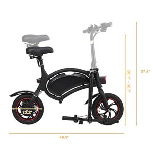 Winado Foldable Electric Bike for Adults & Teens, 12'' Wheels 250W Ebike with Rechargeable Battery & Power Display & LED Headlight & Twist Throttle for City Commuter Cycling