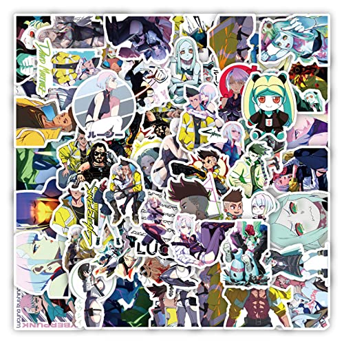 50Pcs Cyberpunk: Edgerunners Stickers Cool Manga Decal Stickers for Laptop Cellphone Water Bottle Skateboard Luggage Car Bumper (Edge Runner)