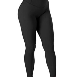 MOSHENGQI Womens High Waisted Seamless Ribbed Leggings Soft Slimming Yoga Pants(M,277-Black)