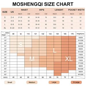 MOSHENGQI Womens High Waisted Seamless Ribbed Leggings Soft Slimming Yoga Pants(M,277-Black)