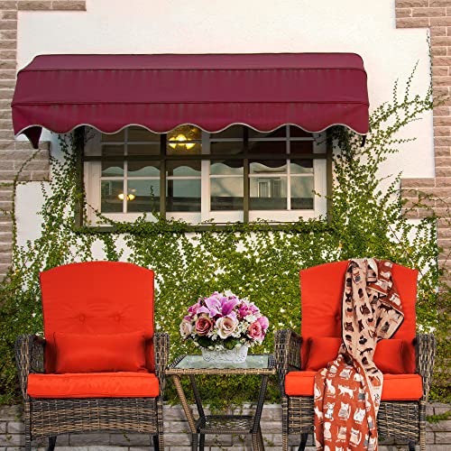 SENSWEET Wicker Rocking Chairs Set of 2, Rattan Patio Rocking Chairs, All-Weather Rocking Lawn Wicker Furniture for Porch Deck Garden Backyard(Red)