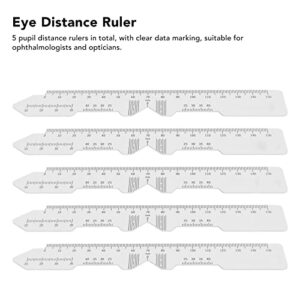 5pcs Ophthalmic PD Ruler Pupil Distance Measuring Ruler Clear Data Marking Smoothing Edges Pupillary Distance Ruler for Hospitals