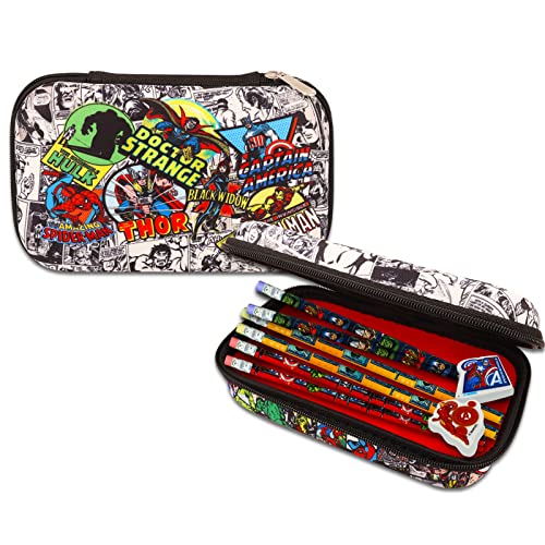 Marvel Avengers School Supplies Set - Avengers Stationery Bundle with Avengers Pencil Case, Avengers Pencils, Erasers, Stickers, More | Marvel School Supplies for Boys