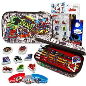 marvel avengers school supplies set - avengers stationery bundle with avengers pencil case, avengers pencils, erasers, stickers, more | marvel school supplies for boys