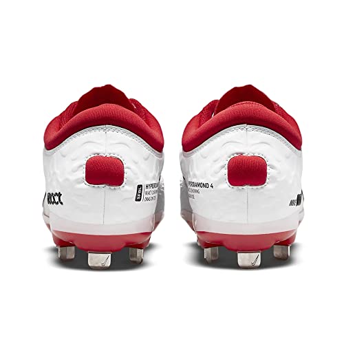 Nike Women's Hyperdiamond 4 Elite Softball Cleats (White/Black/University Red, us_Footwear_Size_System, Adult, Women, Numeric, Medium, Numeric_7)