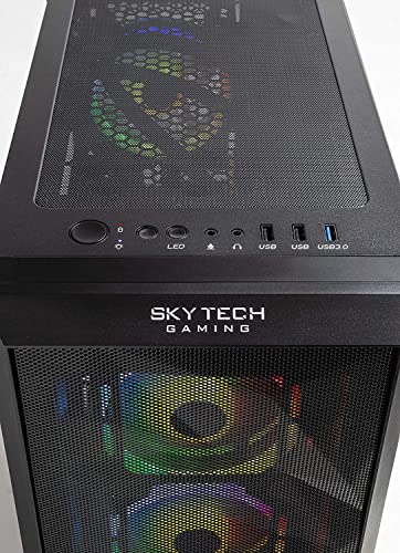 Skytech Gaming PC Desktop – AMD Ryzen 5 5600X 3.7 GHz, NVIDIA RTX 4070 Ti, 1TB NVME SSD, 16GB DDR4 RAM 3200, 750W Gold PSU, 11AC Wi-Fi, Windows 11 Home 64-bit,Black