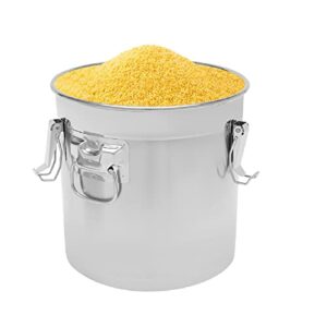 dnysysj stainless steel airtight canister, cereal container with airtight lid and handles rice bean flour oil storage bucket sugar milk canisters for home kitchen counter storing food (33l)