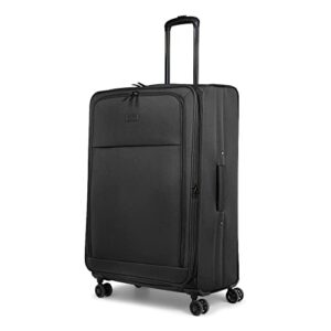 bugatti reborn collection 28 inch spinner luggage for airplanes, large expandable suitcase with 360-degree spinner wheels, retractable handle, black